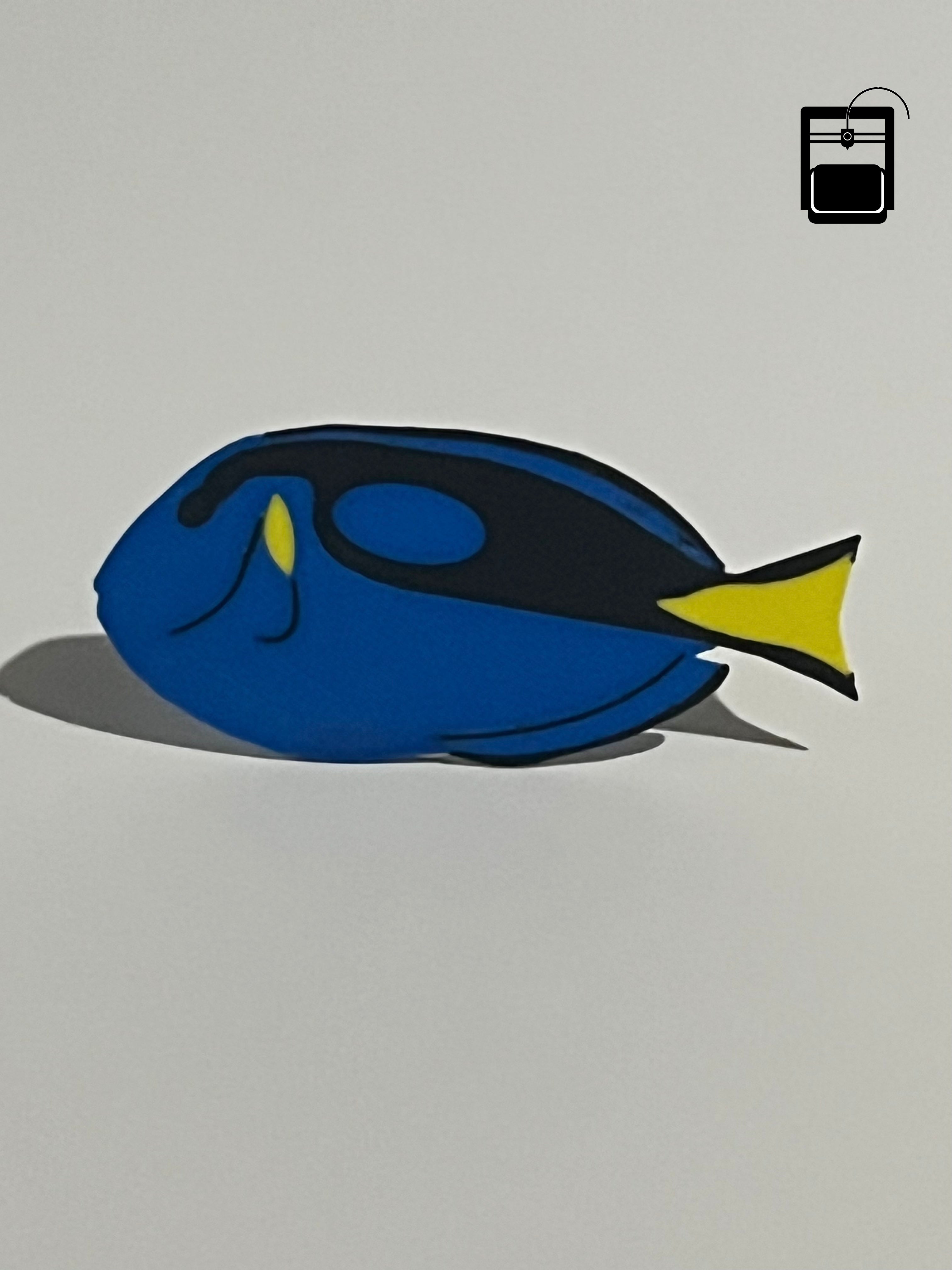 Blue Tang Bookmark 3D Printing File
