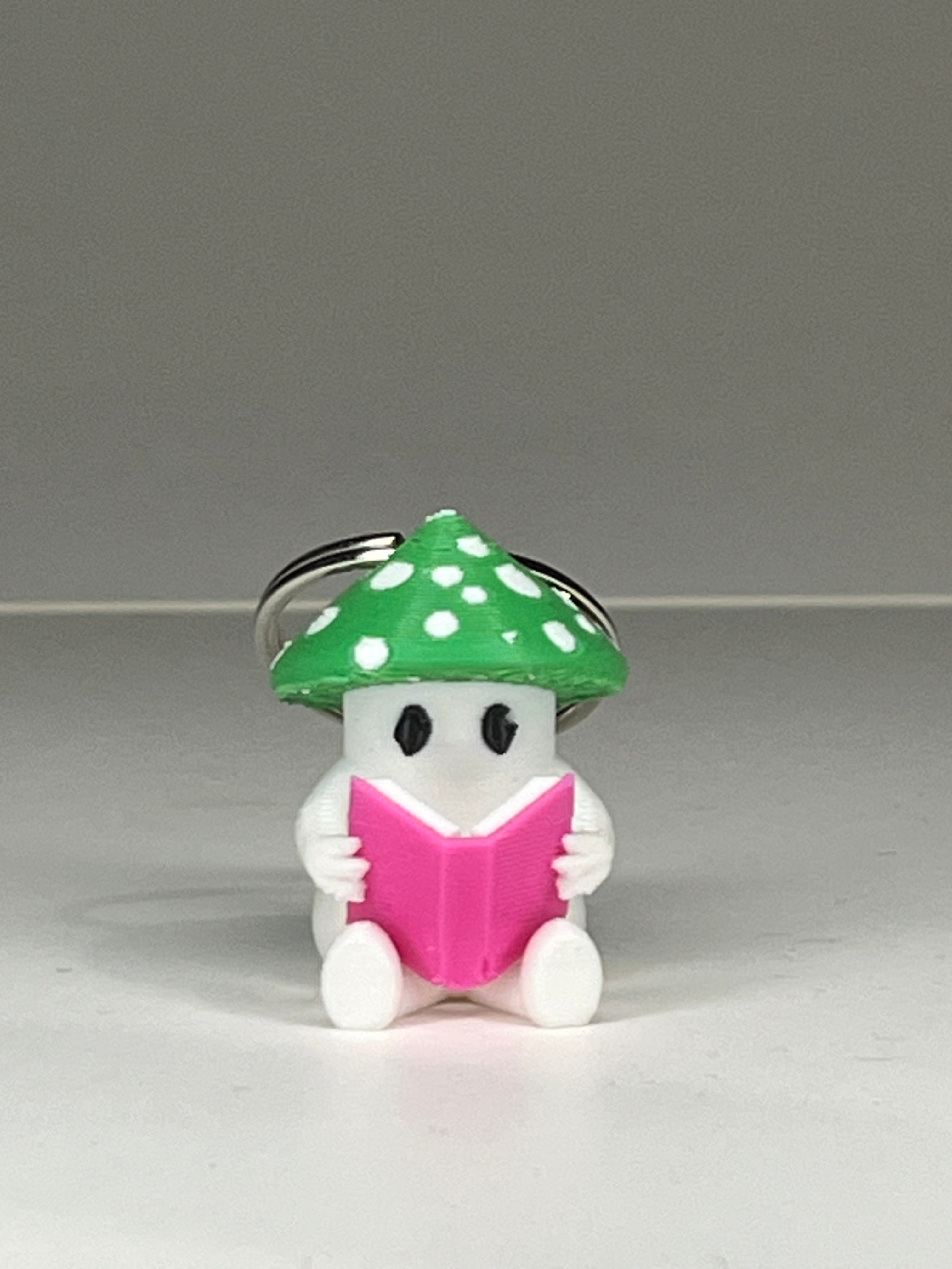 Reading Mushroom Keychain