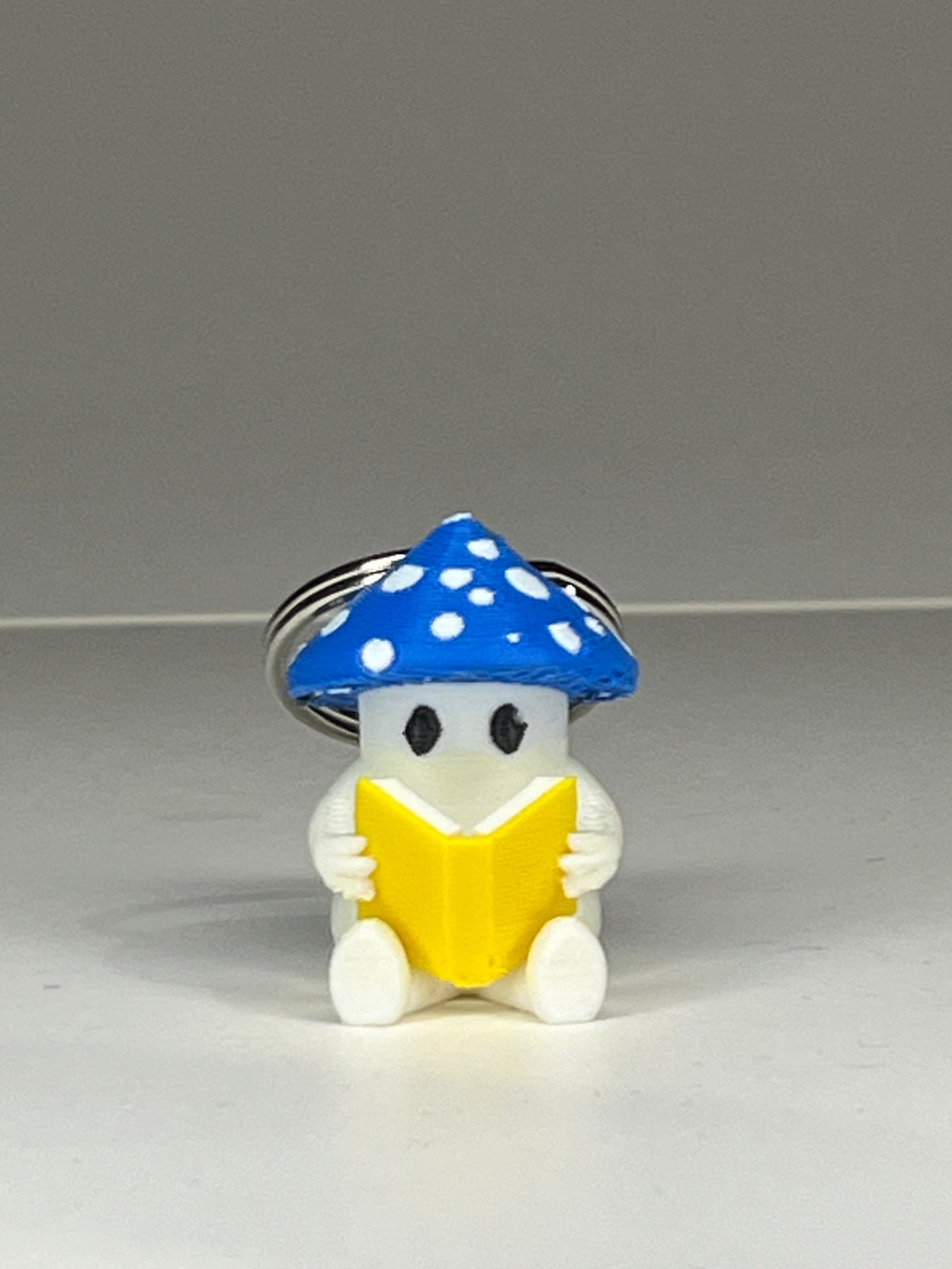 Reading Mushroom Keychain