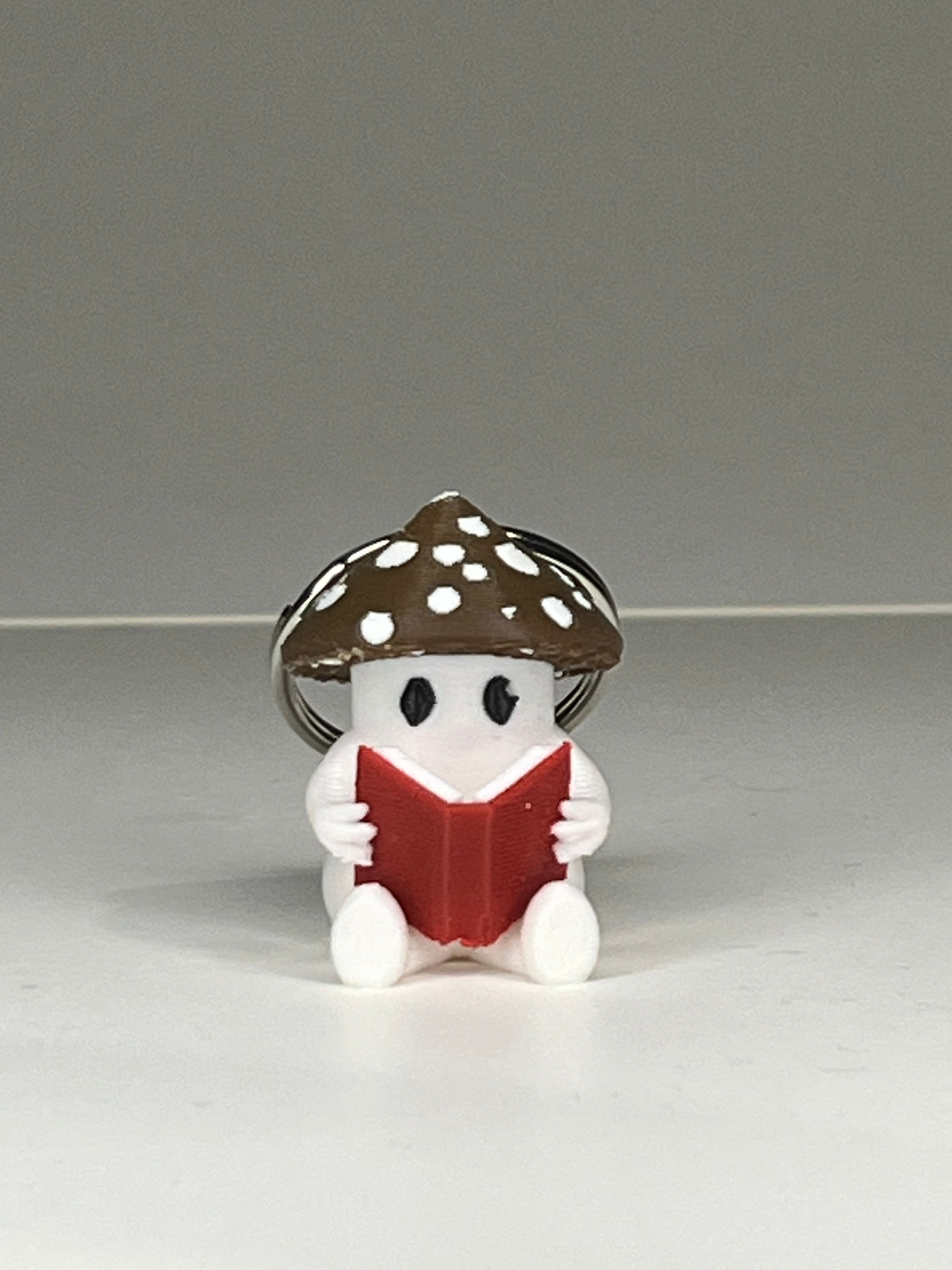 Reading Mushroom Keychain