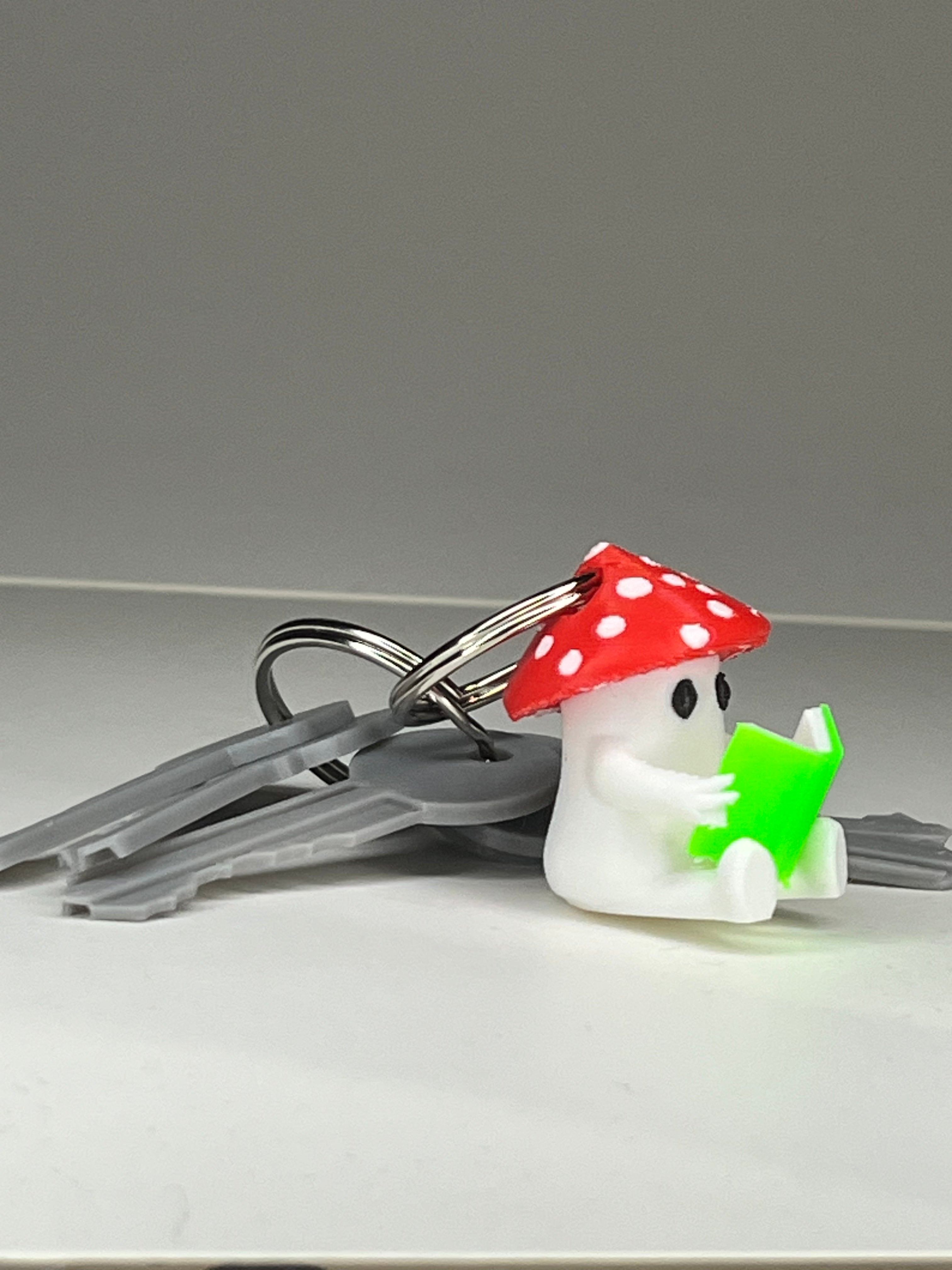 Reading Mushroom Keychain 3D Printing File