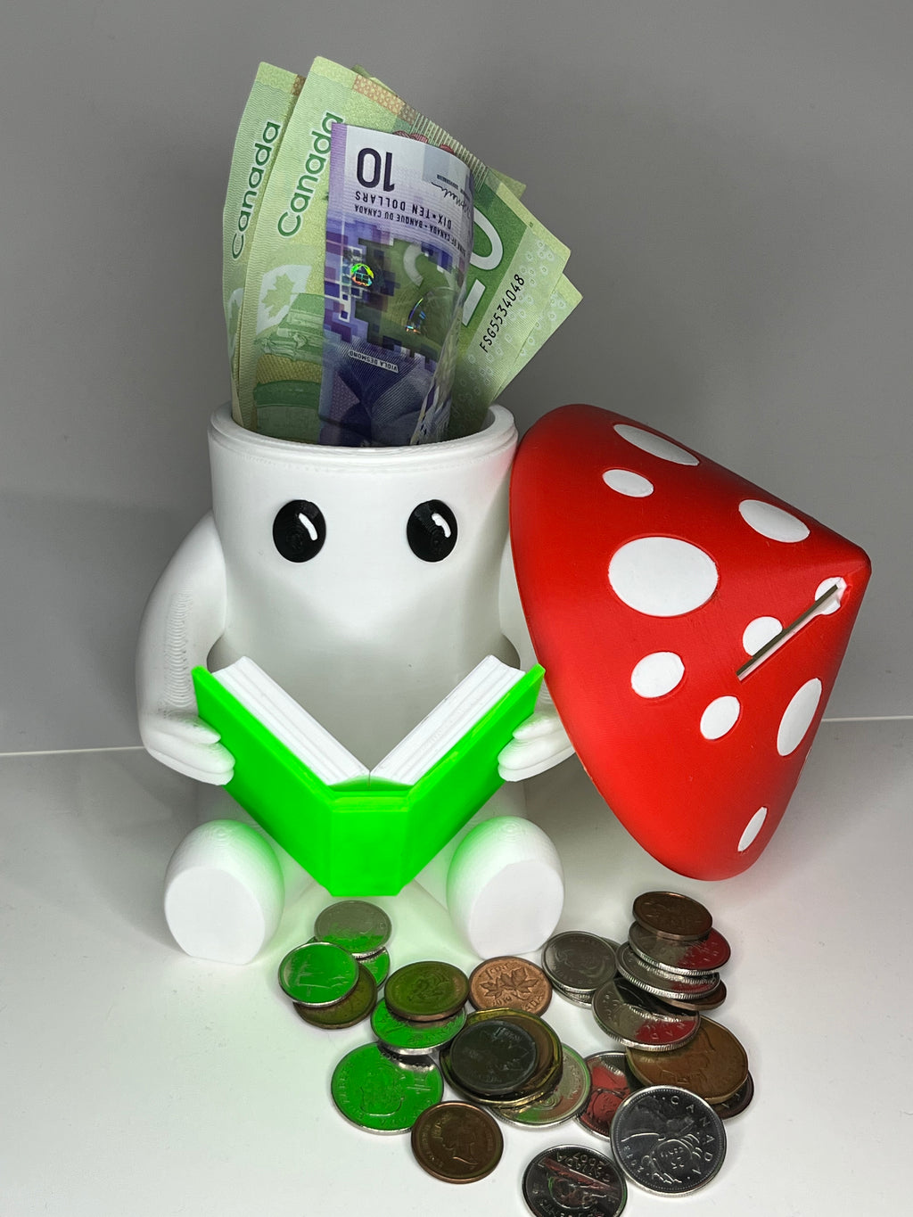 Reading Mushroom Piggy Bank 3D Printing File