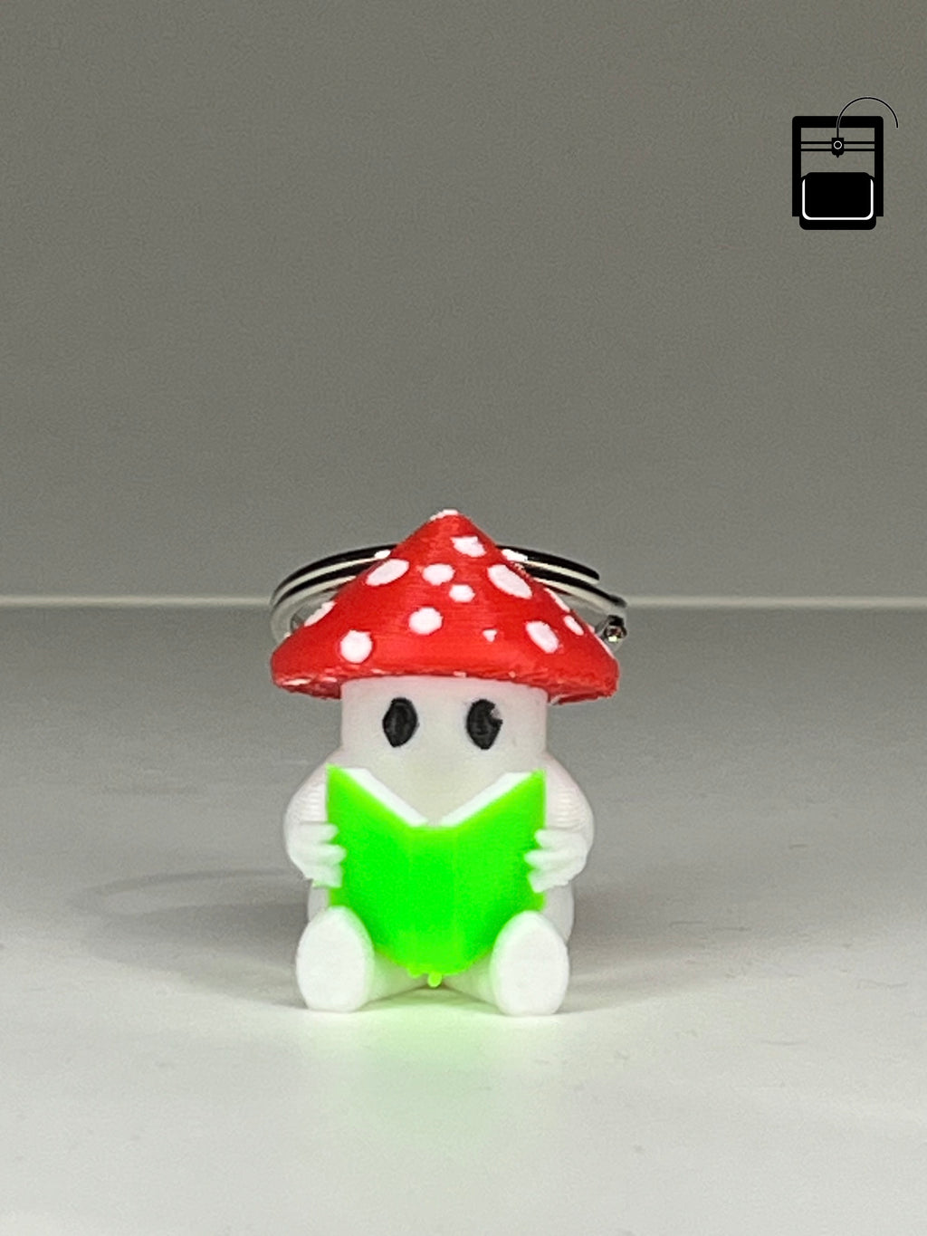 Reading Mushroom Keychain 3D Printing File