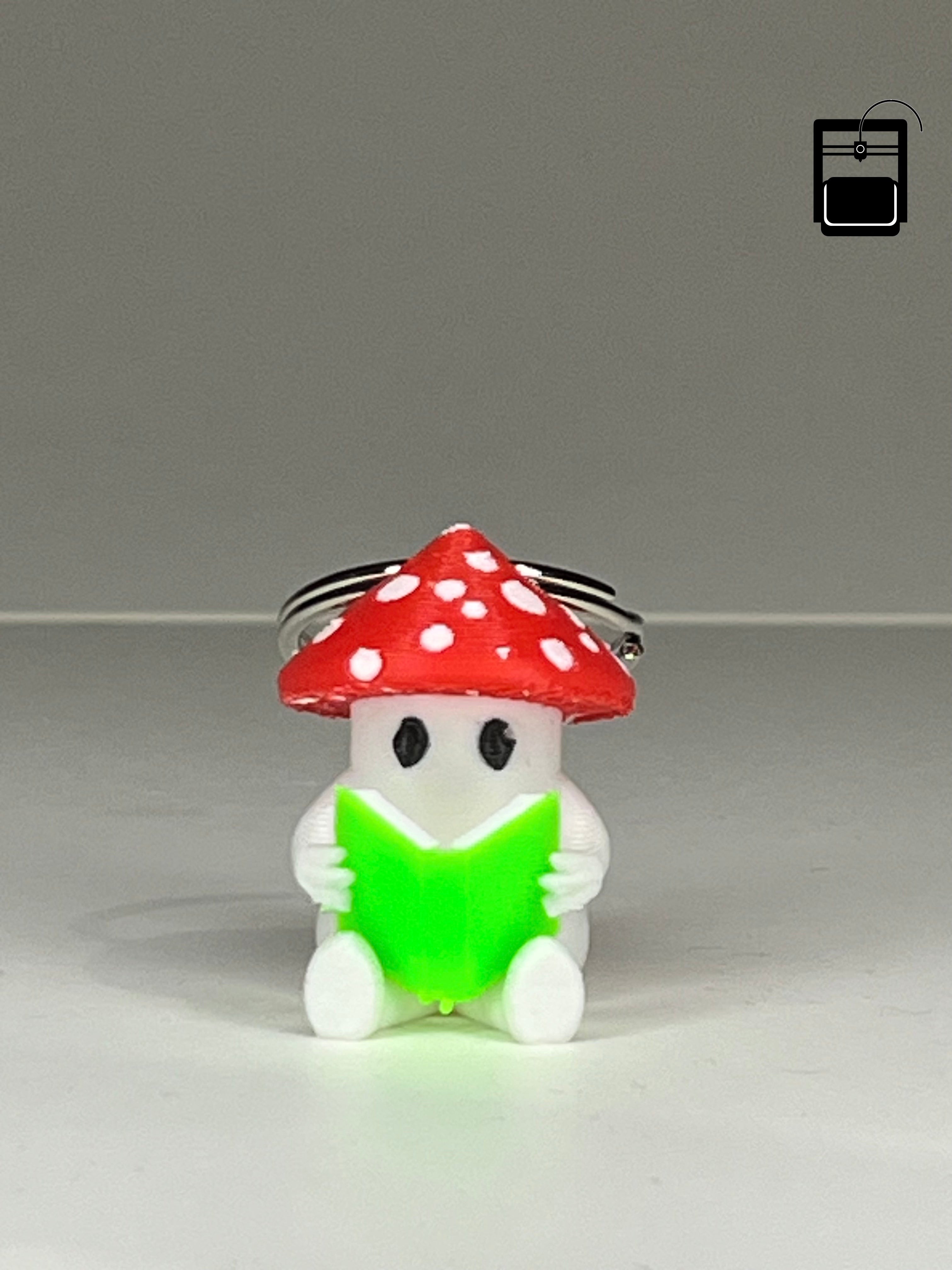 Reading Mushroom Keychain 3D Printing File