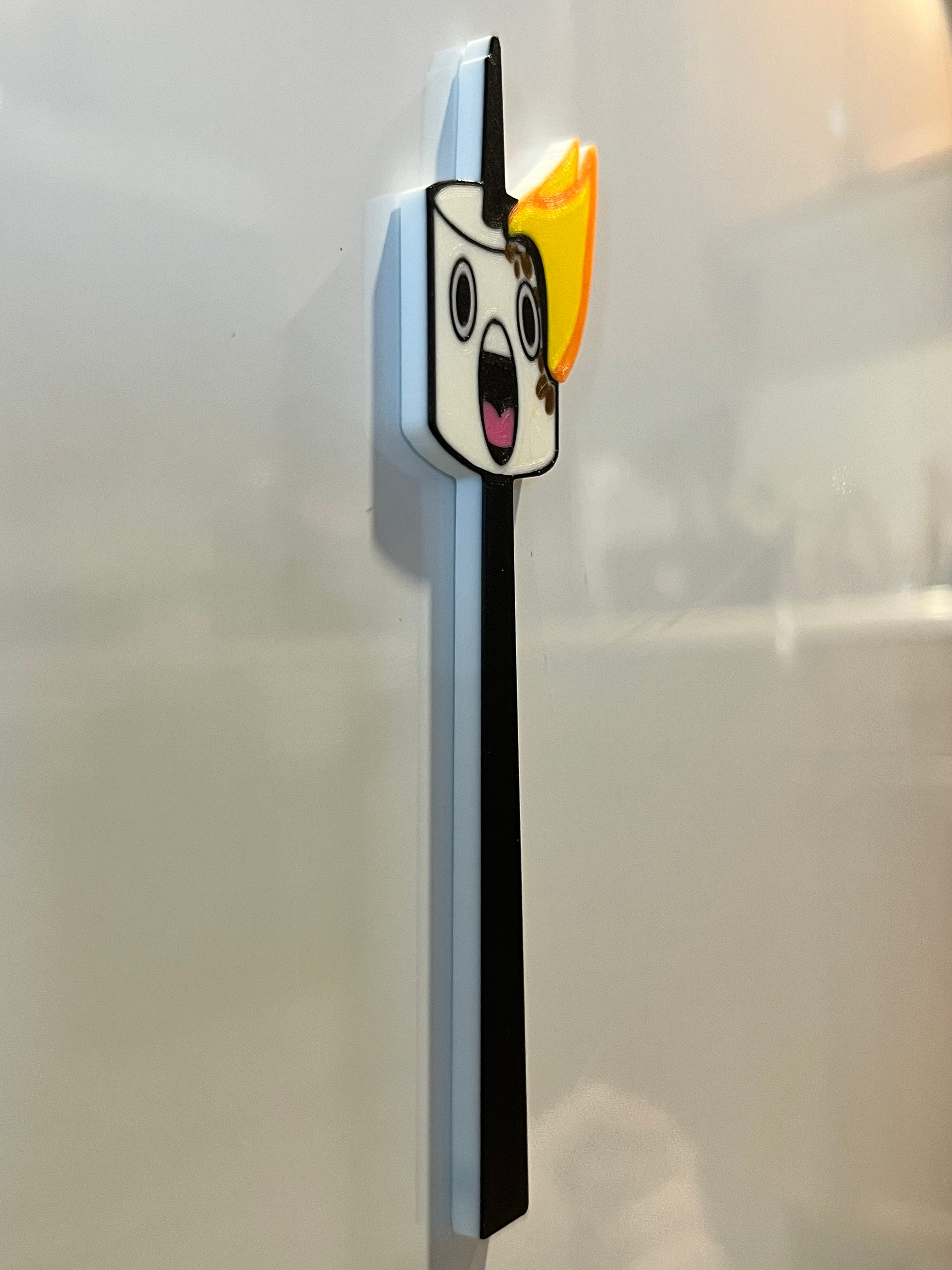 Roasting Fiery Marshmallow Magnet