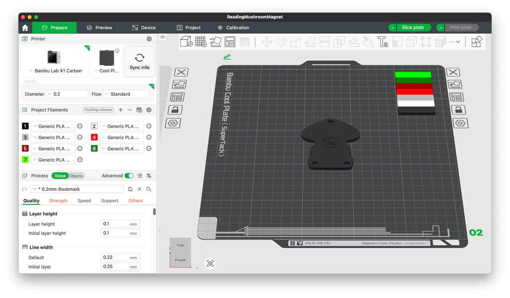 Reading Mushroom Magnet 3D Printing File