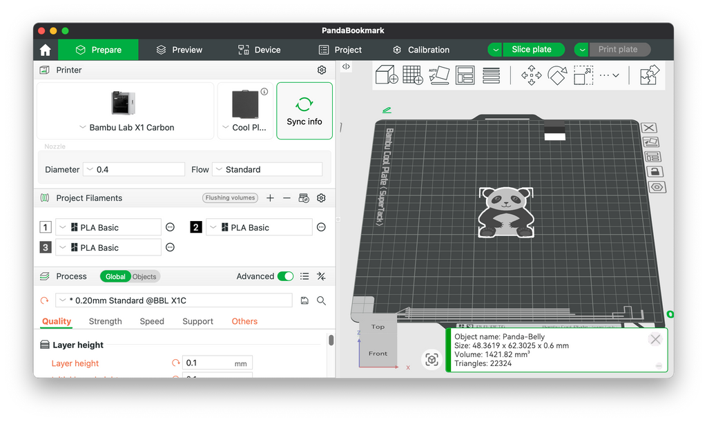 Panda Bookmark 3D Printing File