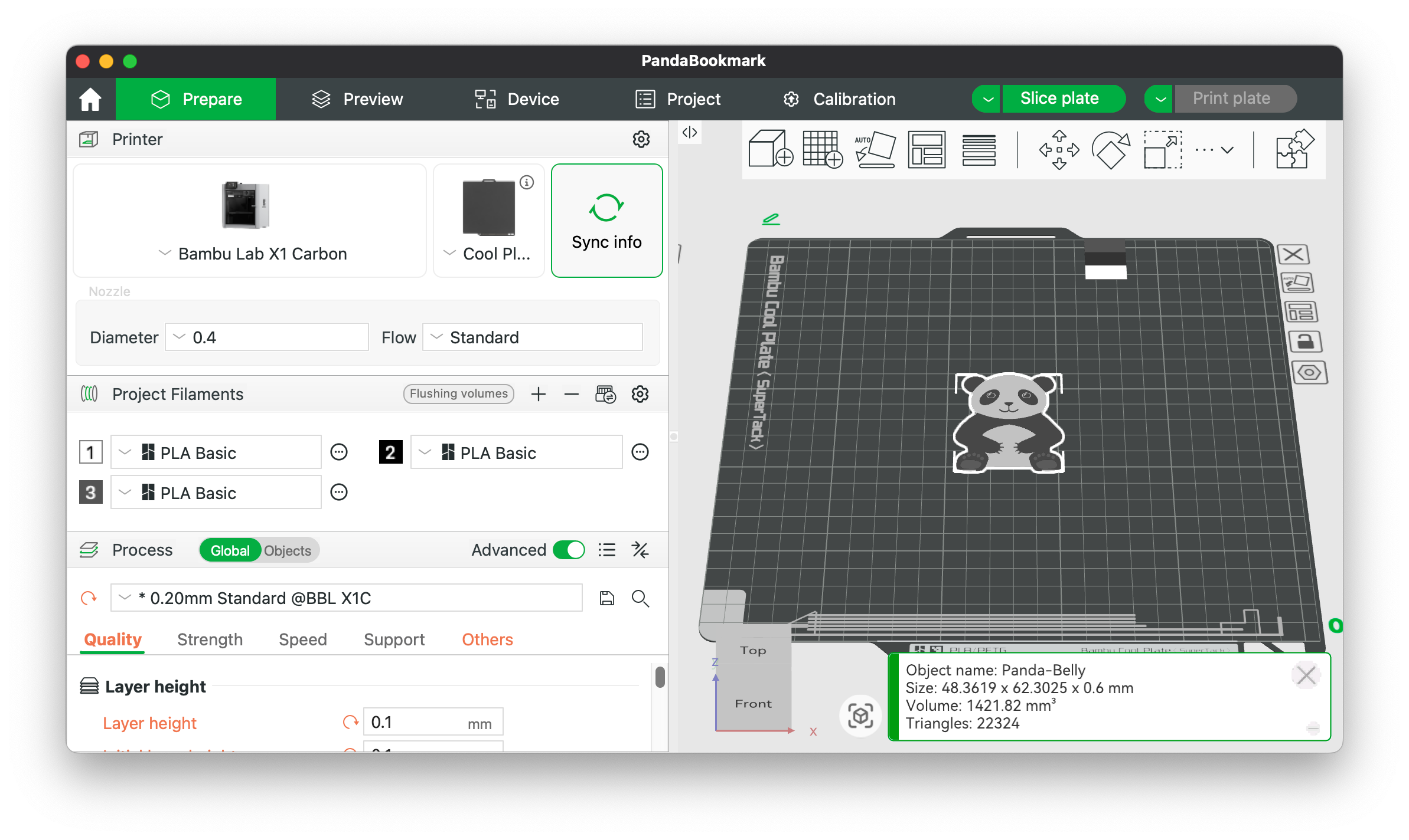 Panda Bookmark 3D Printing File