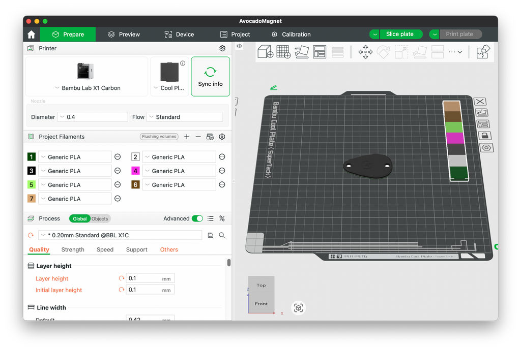 Avocado Magnet 3D Printing File