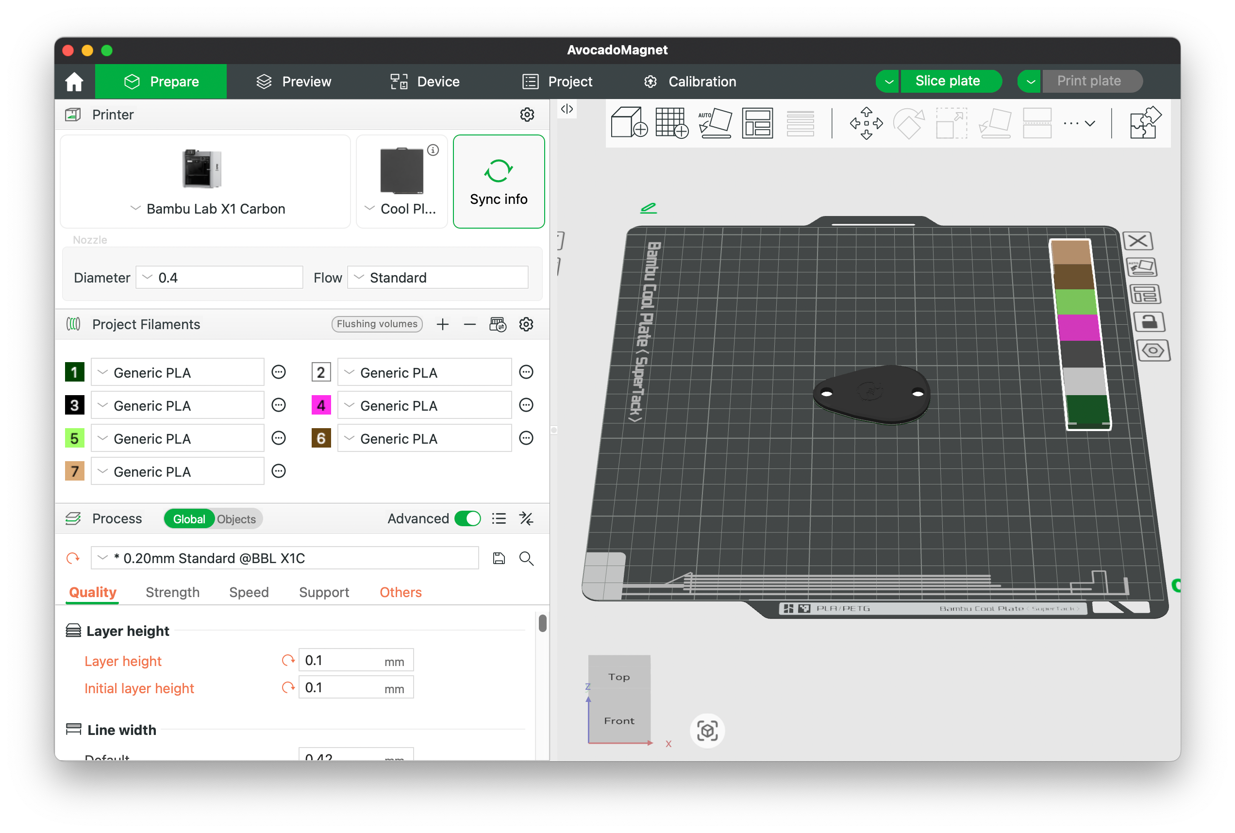 Avocado Magnet 3D Printing File