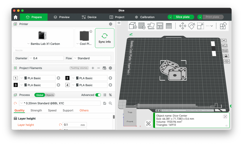 Rolling Dice Bookmark 3D Printing File