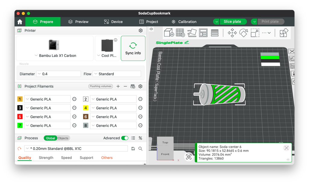 Soda Bookmark 3D Printing File