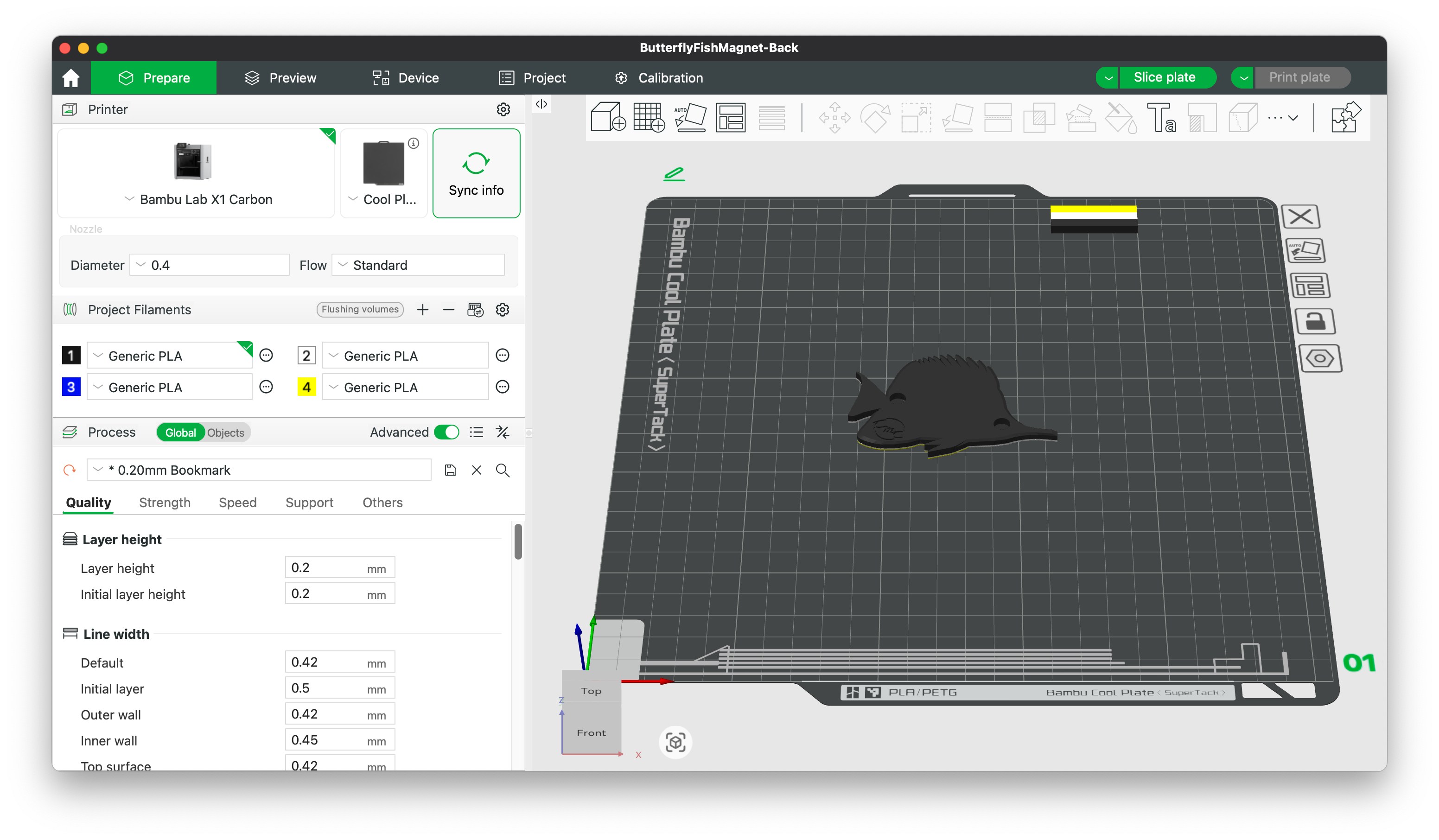 Butterfly Fish Magnet 3D Printing File