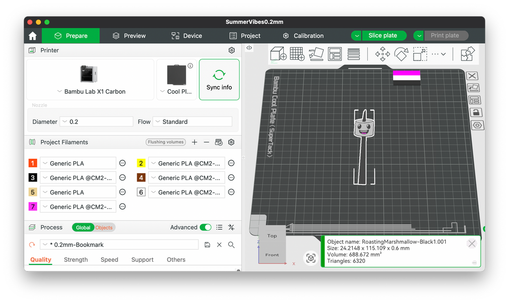 Roasting Marshmallow Bookmark 3D Printing File