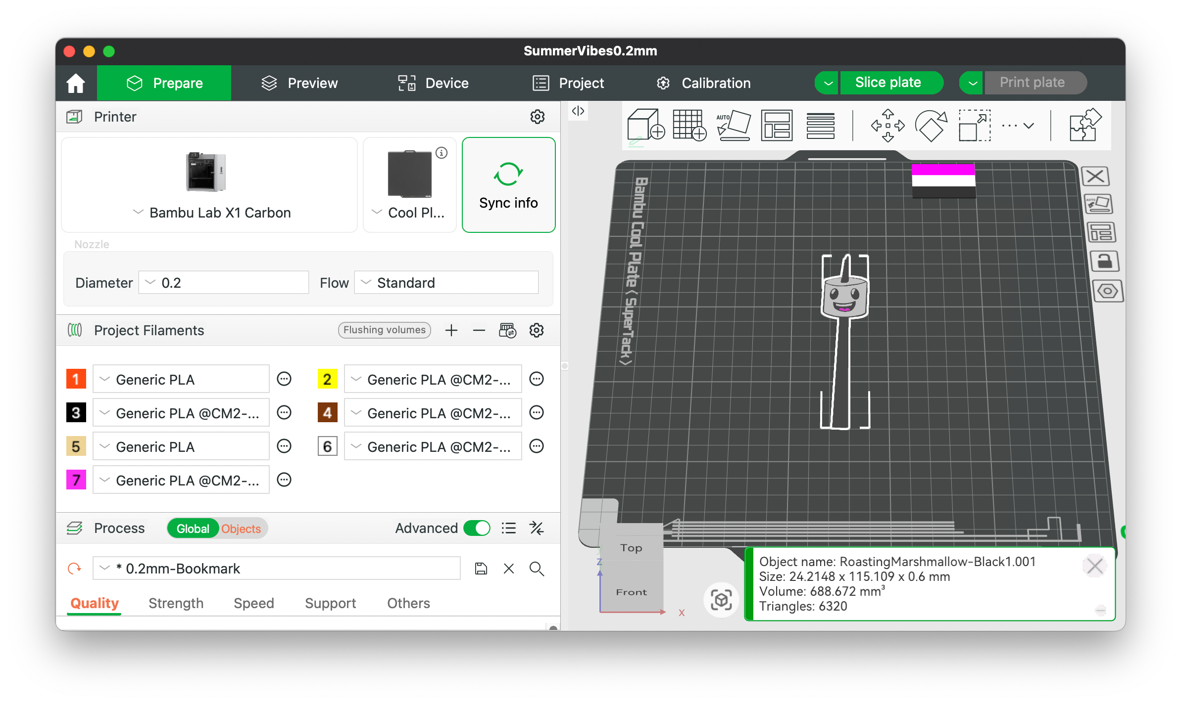 Roasting Marshmallow Bookmark 3D Printing File