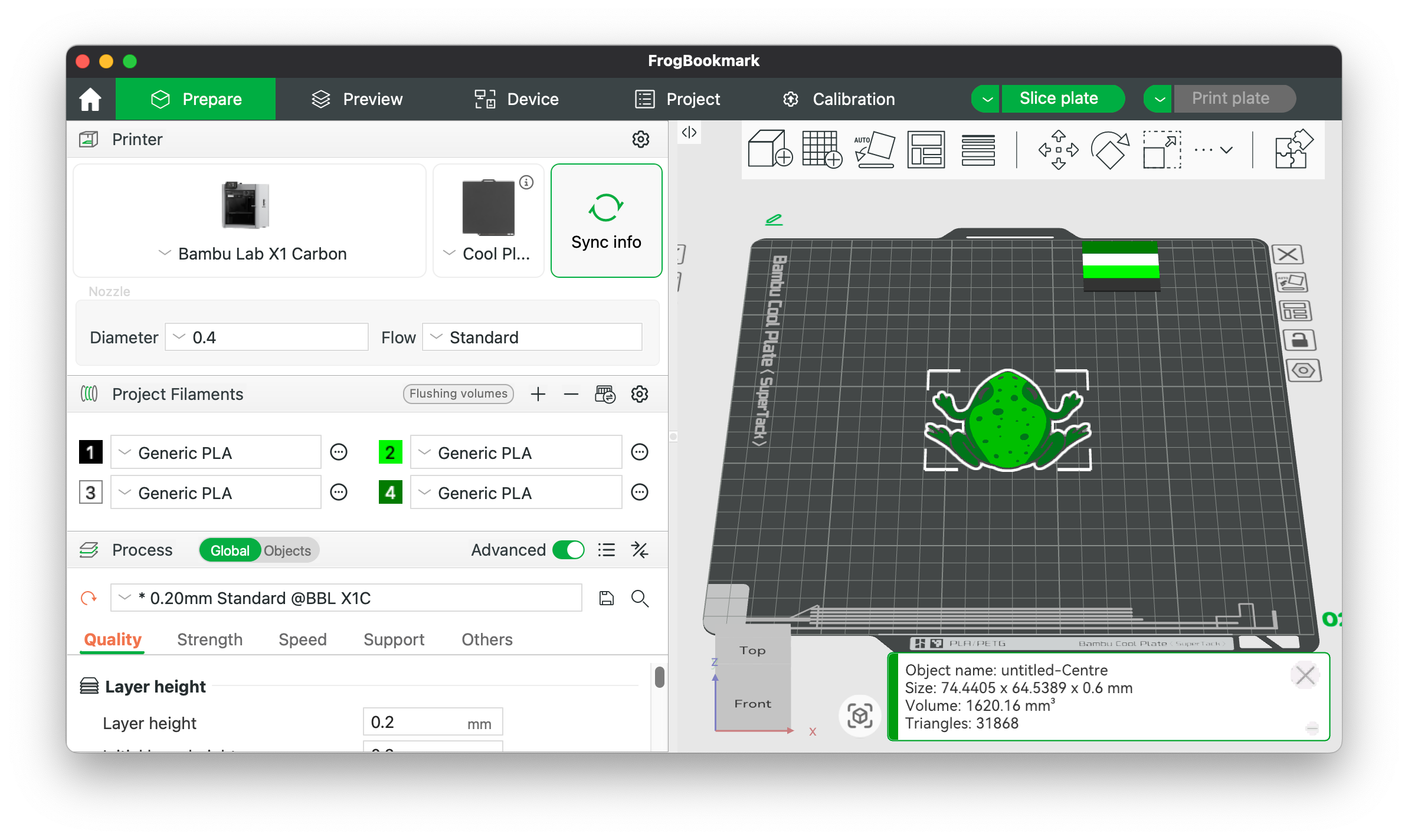 Frog Bookmark 3D Printing File