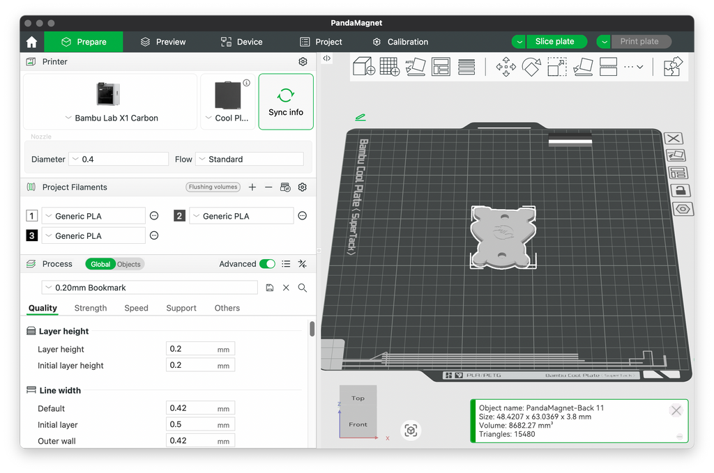 Panda Magnet 3D Printing File