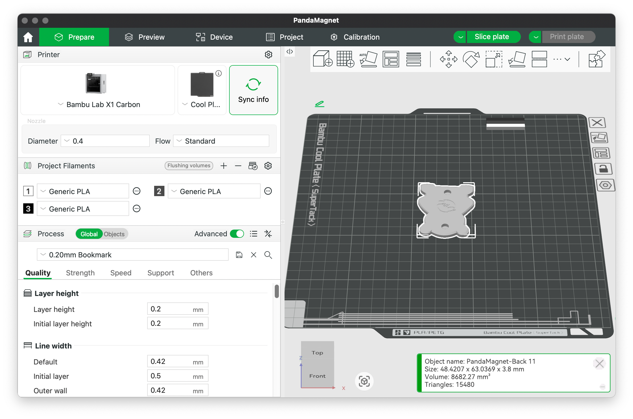 Panda Magnet 3D Printing File