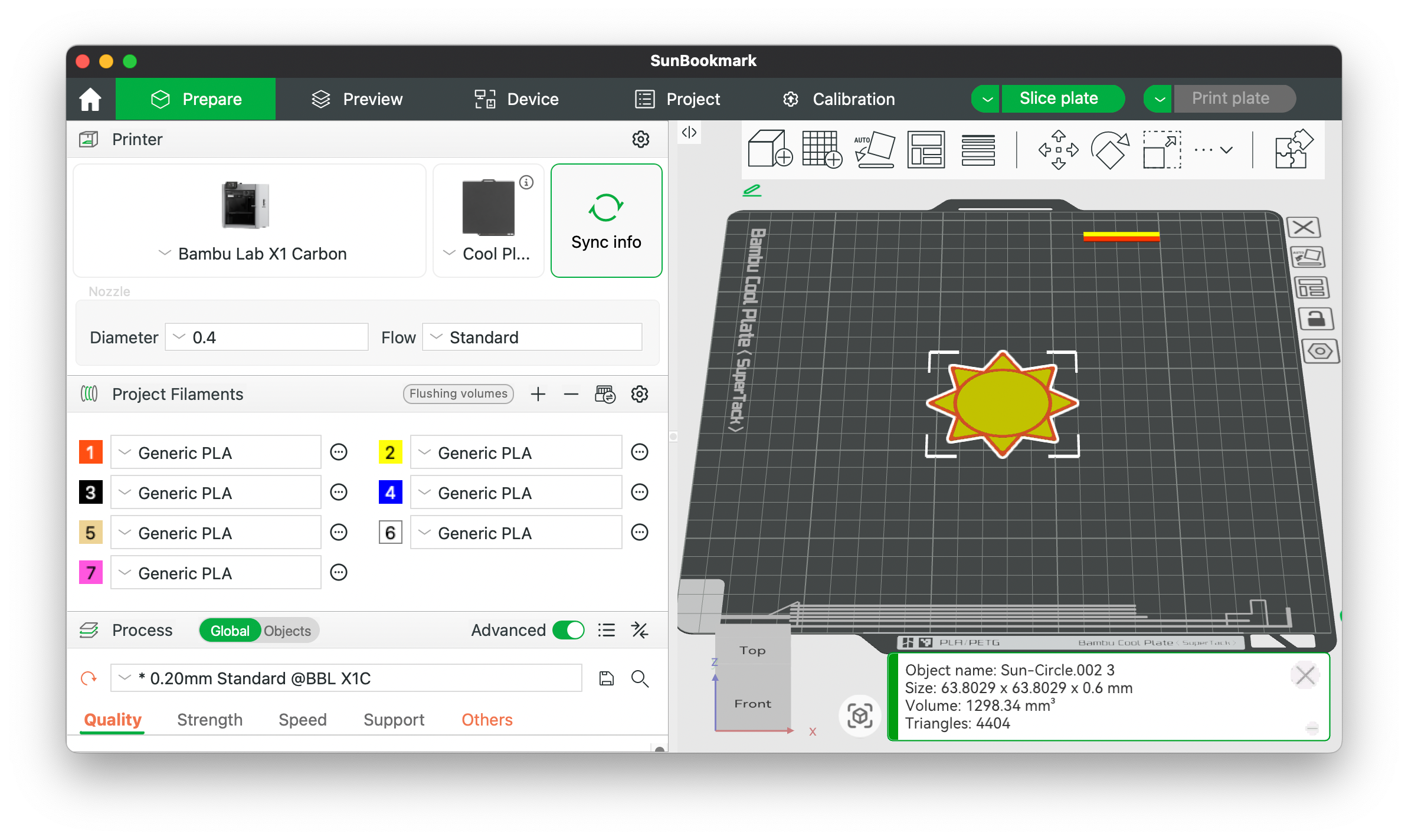 Sun Bookmark 3D Printing File