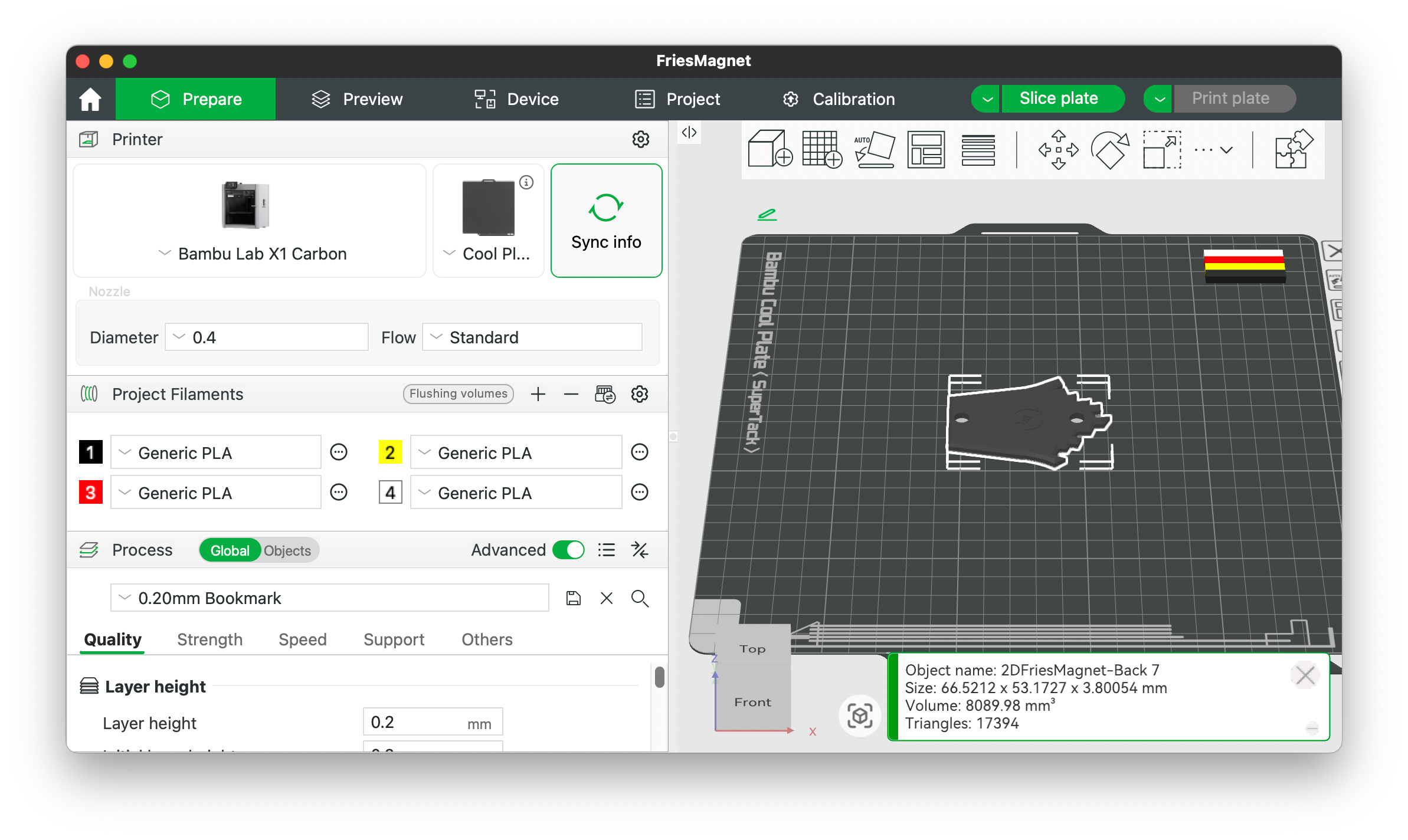 Smart Fries Magnet 3D Printing File