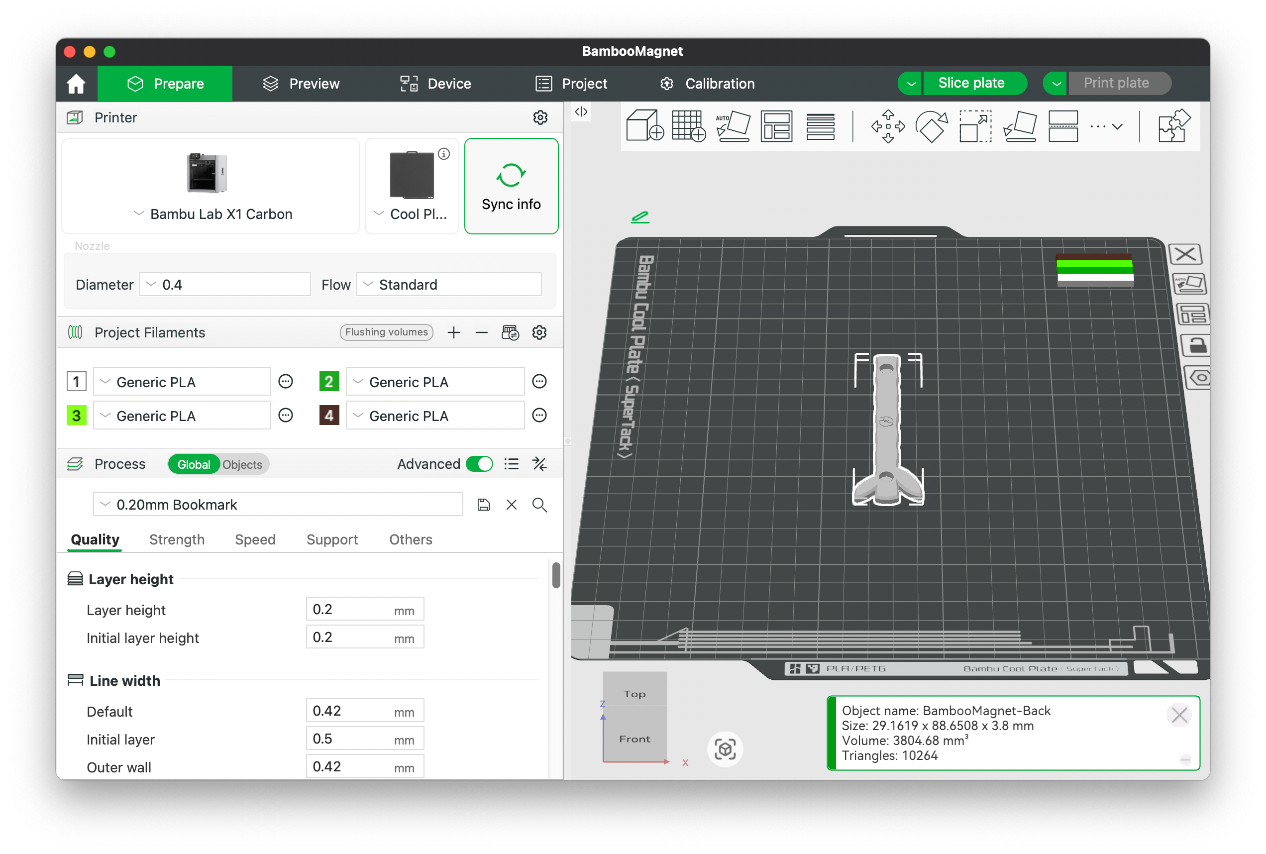 Bamboo Magnet 3D Printing File