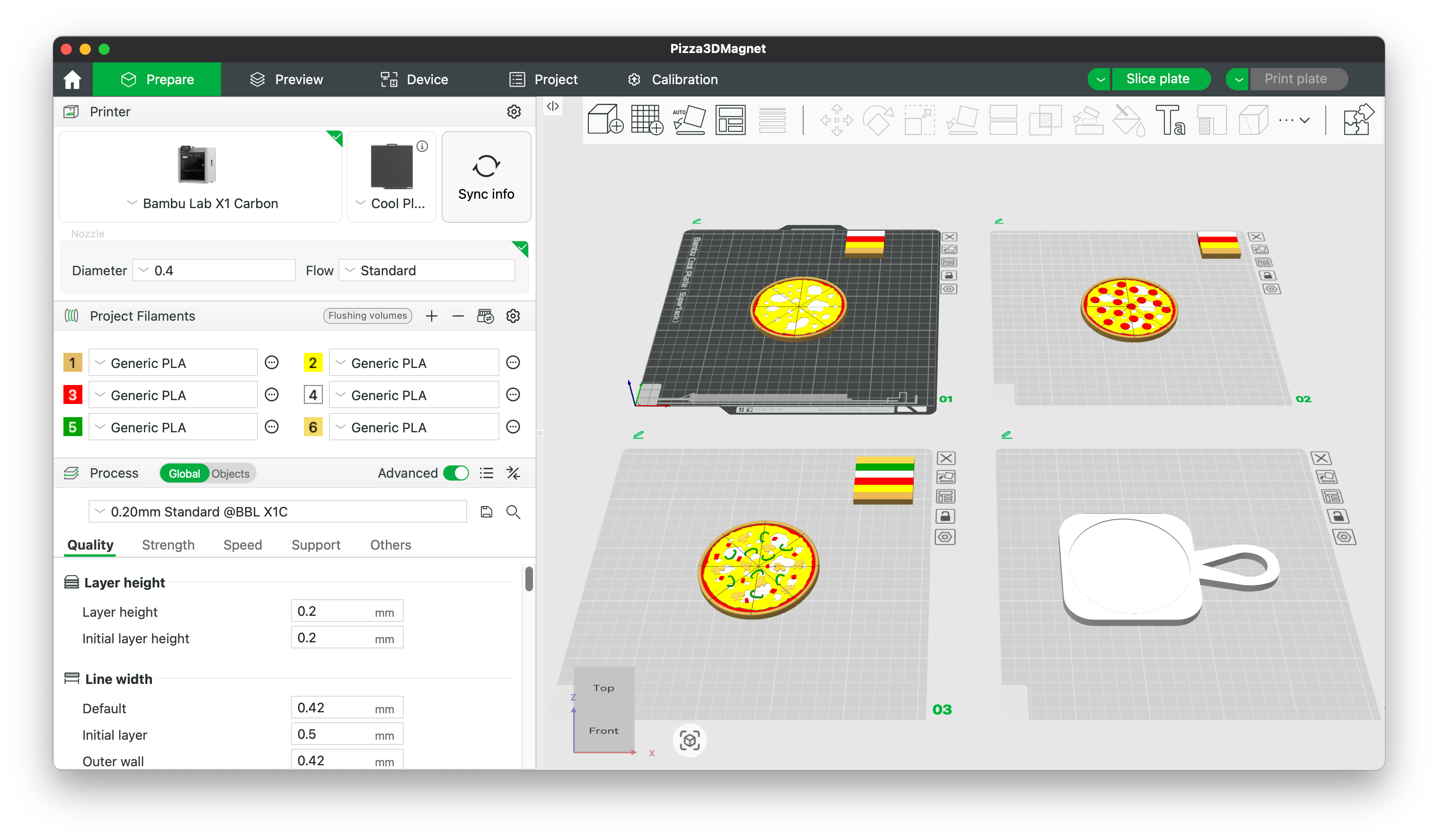 Pizza 3D Magnet Printing File