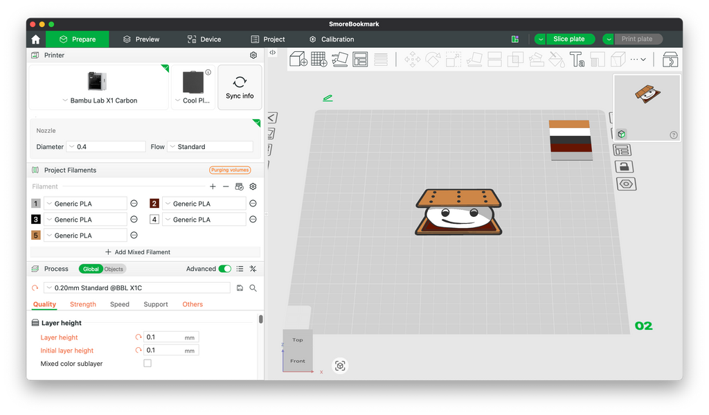 S'more Bookmark 3D Printing File