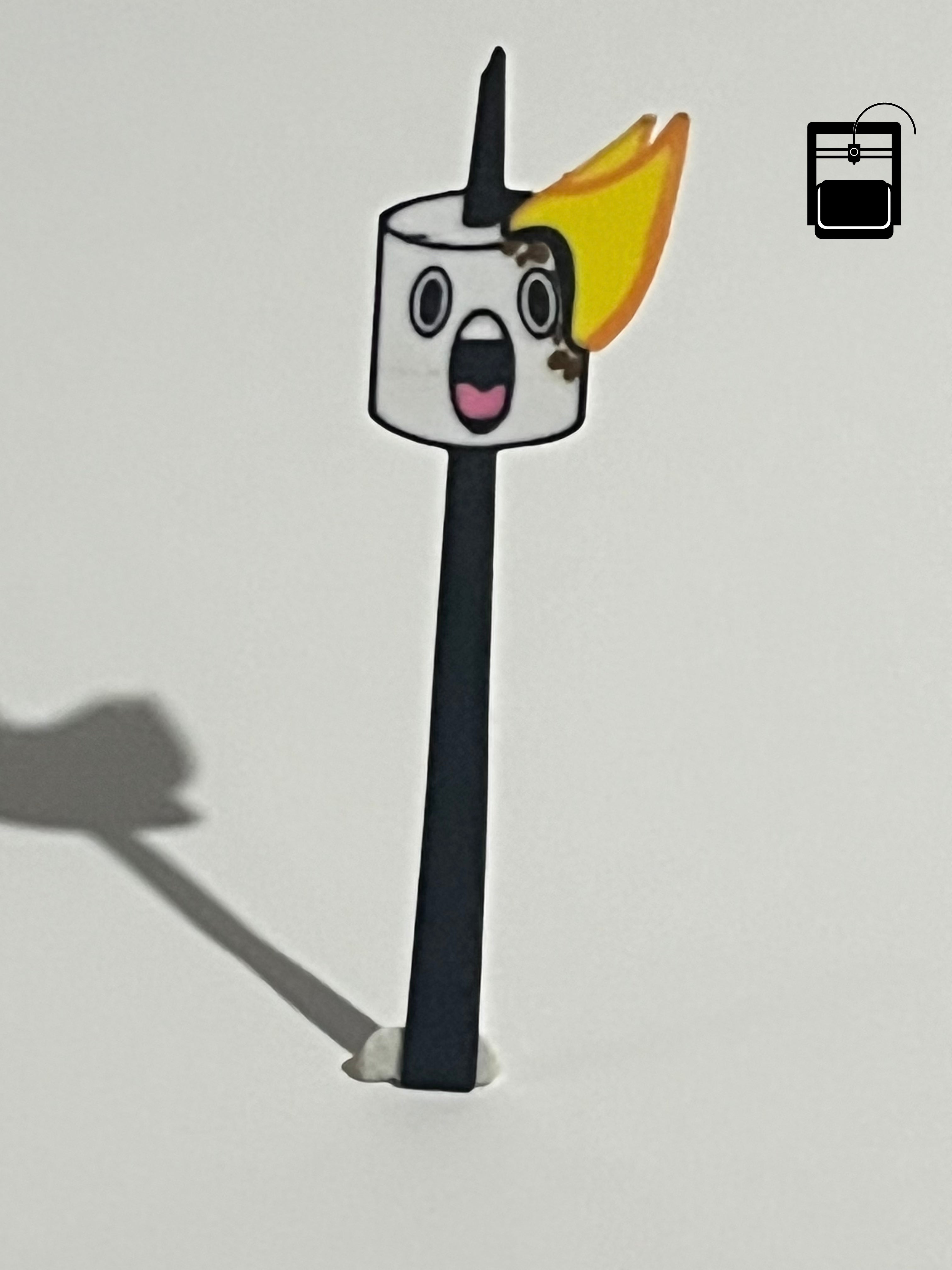 Roasting Fiery Marshmallow Bookmark 3D Printing File
